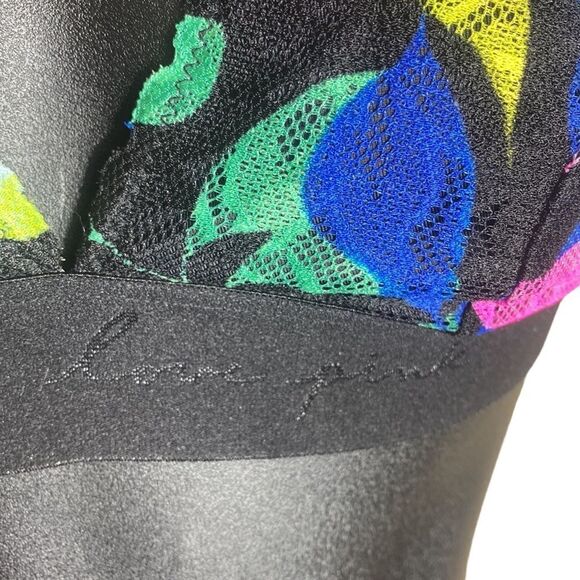 Victoria’s Secret PINK bralette colorful floral mesh strappy back logo band xs - Picture 2 of 5